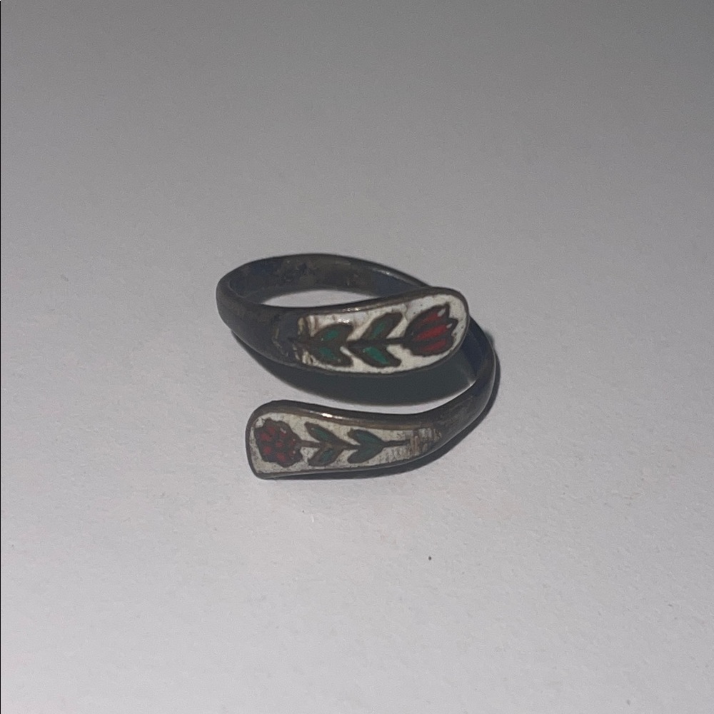Siam 925 Sterling Adjustable Floral Accent Ring